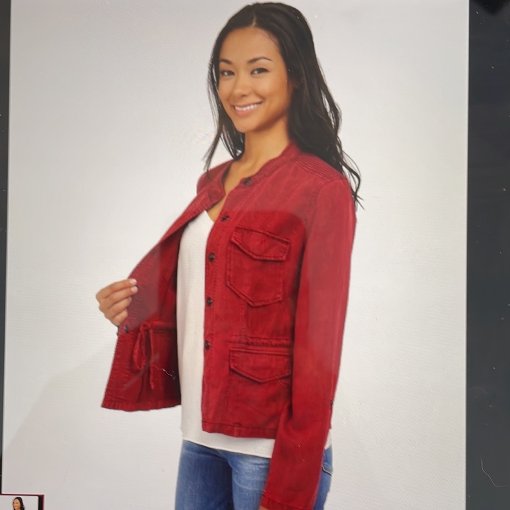 Sanctuary ANTHRO Safari utility SUNSET RED Jacket Size M long sleeve